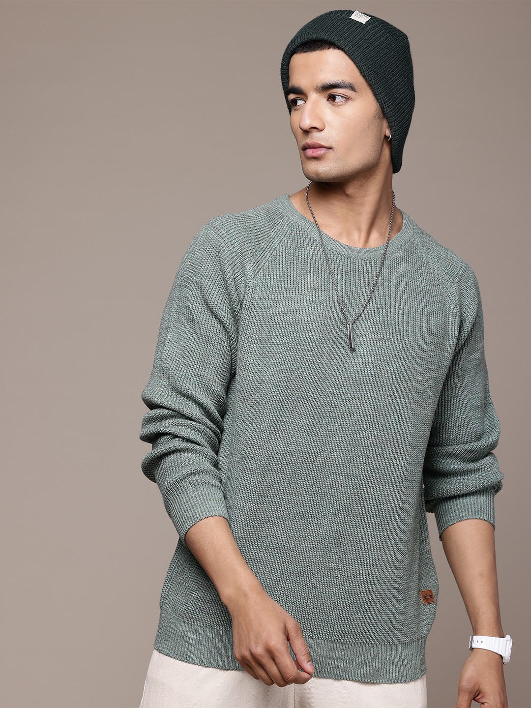 

The Roadster Lifestyle Co. Ribbed Raglan Sleeve Pullover, Sea green