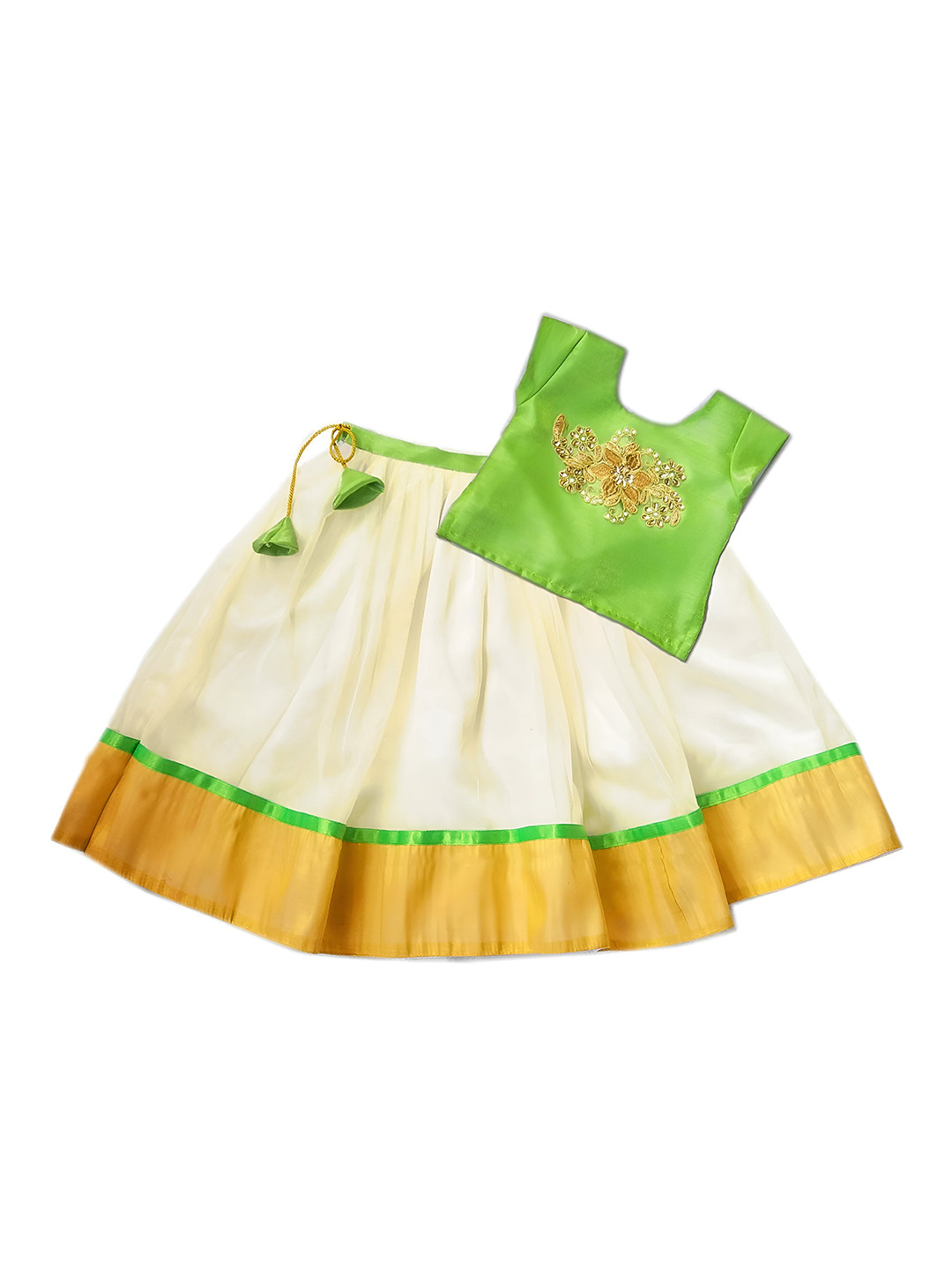 

STANWELLS KIDS Girls Embroidered Printed Lehenga Choli, Green