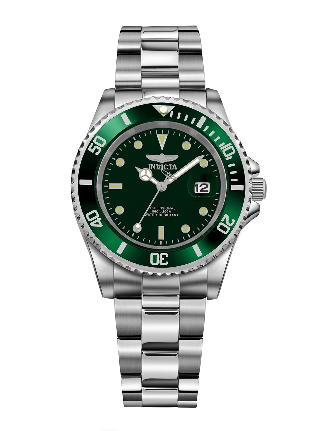 

Invicta Men Dial & Stainless Steel Bracelet Style Straps Analogue Watch 47355, Green