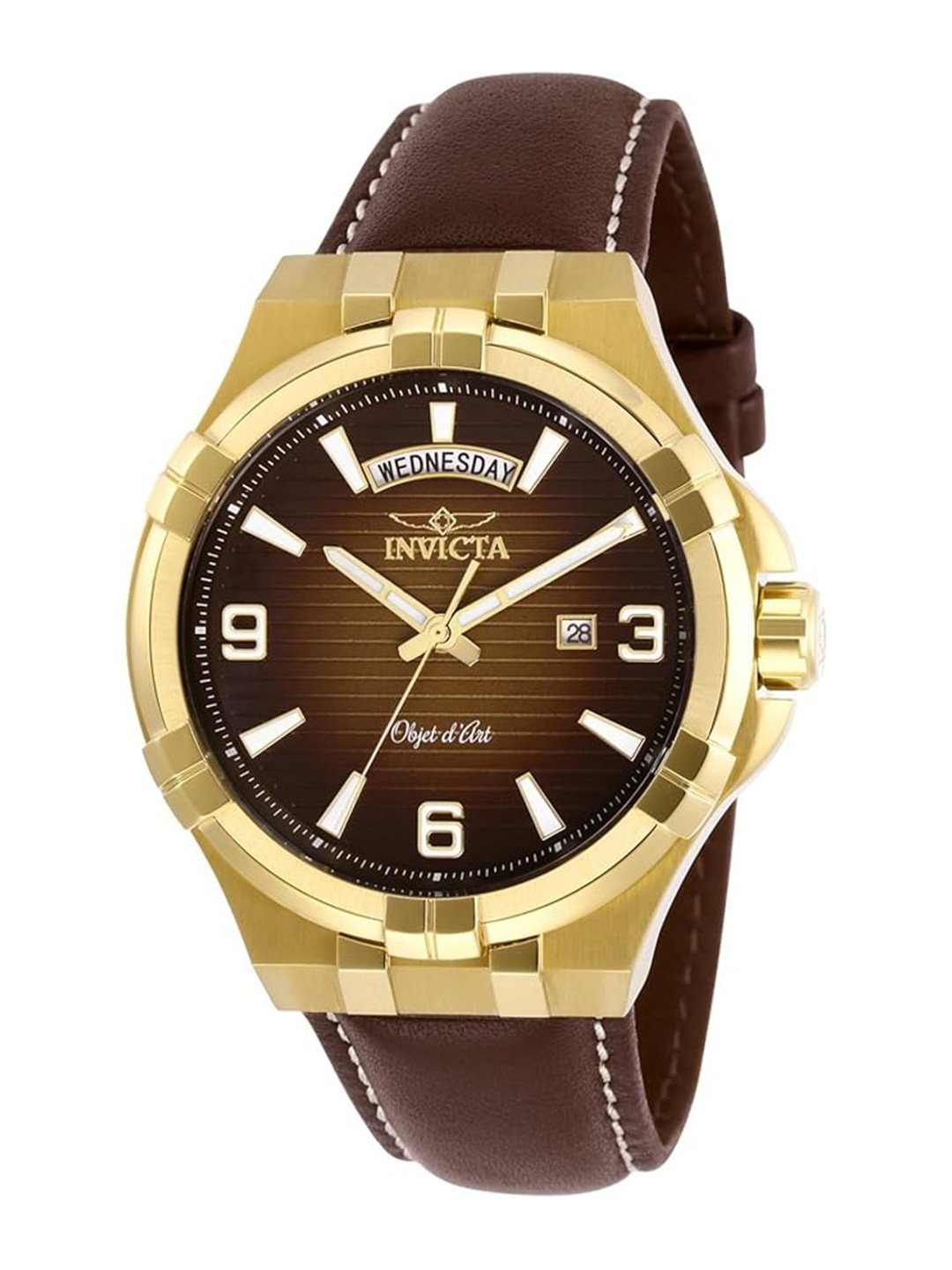 

Invicta Men Dial & Leather Straps Analogue Watch 30187, Silver