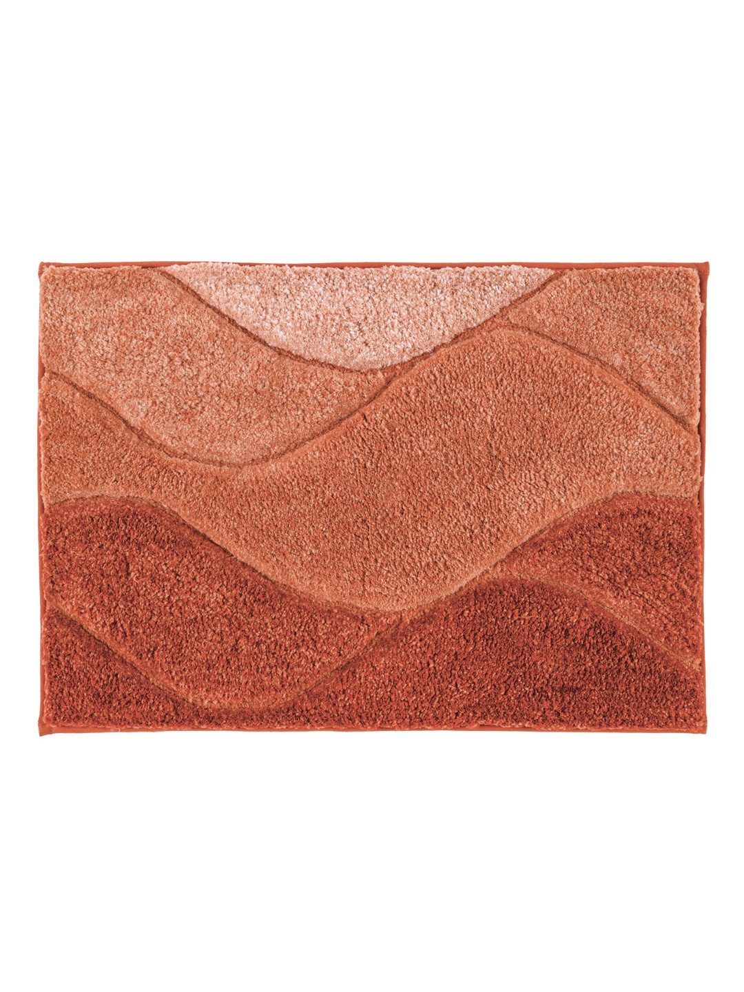 

Freelance Rust Colored Orange Colored Textured 1800 GSM Microfiber Anti-Skid Bath Rug