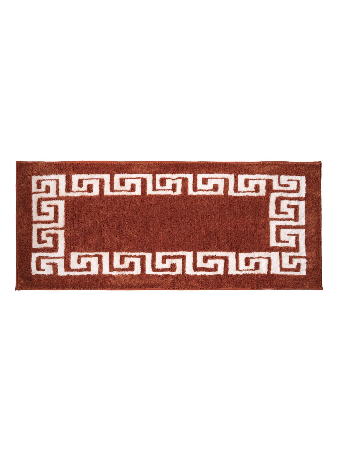 

Freelance Rust Colored & White Printed 1800 GSM Microfibre Anti-Skid Bath Rug