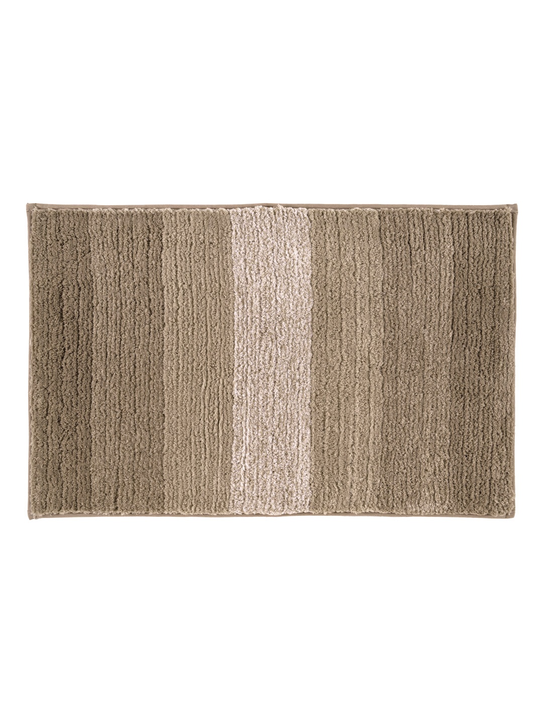 Freelance Brown & Cream Colored Striped 1800 GSM Microfibre Anti-Skid Bath Rug