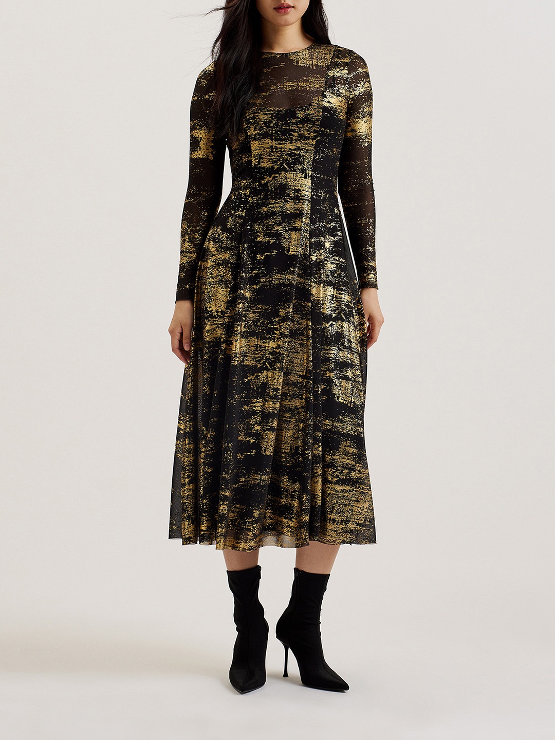 

Ted Baker Women Printed Fit & Flare Midi Dress, Black