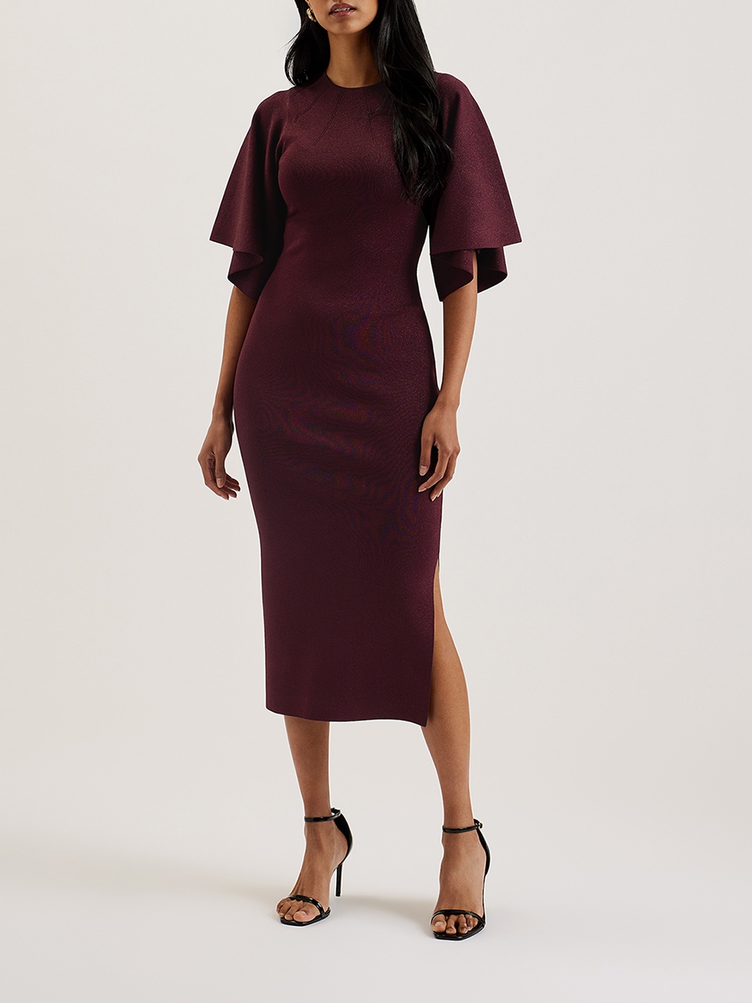 

Ted Baker Women Flared Sleeve Bodycon Midi Dress, Red