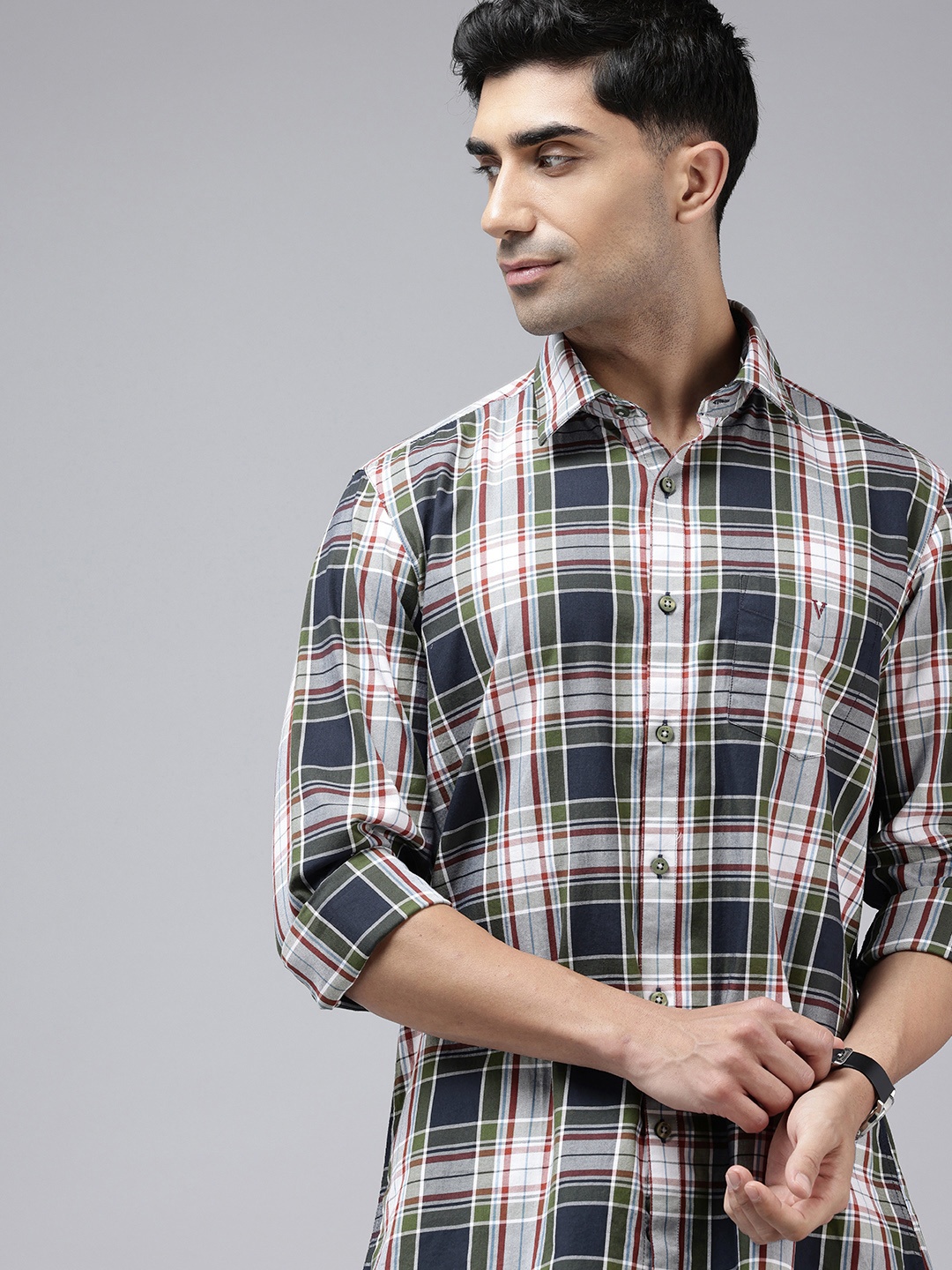 

Van Heusen Sport Pure Cotton Slim Fit Checked Casual Shirt, Multi