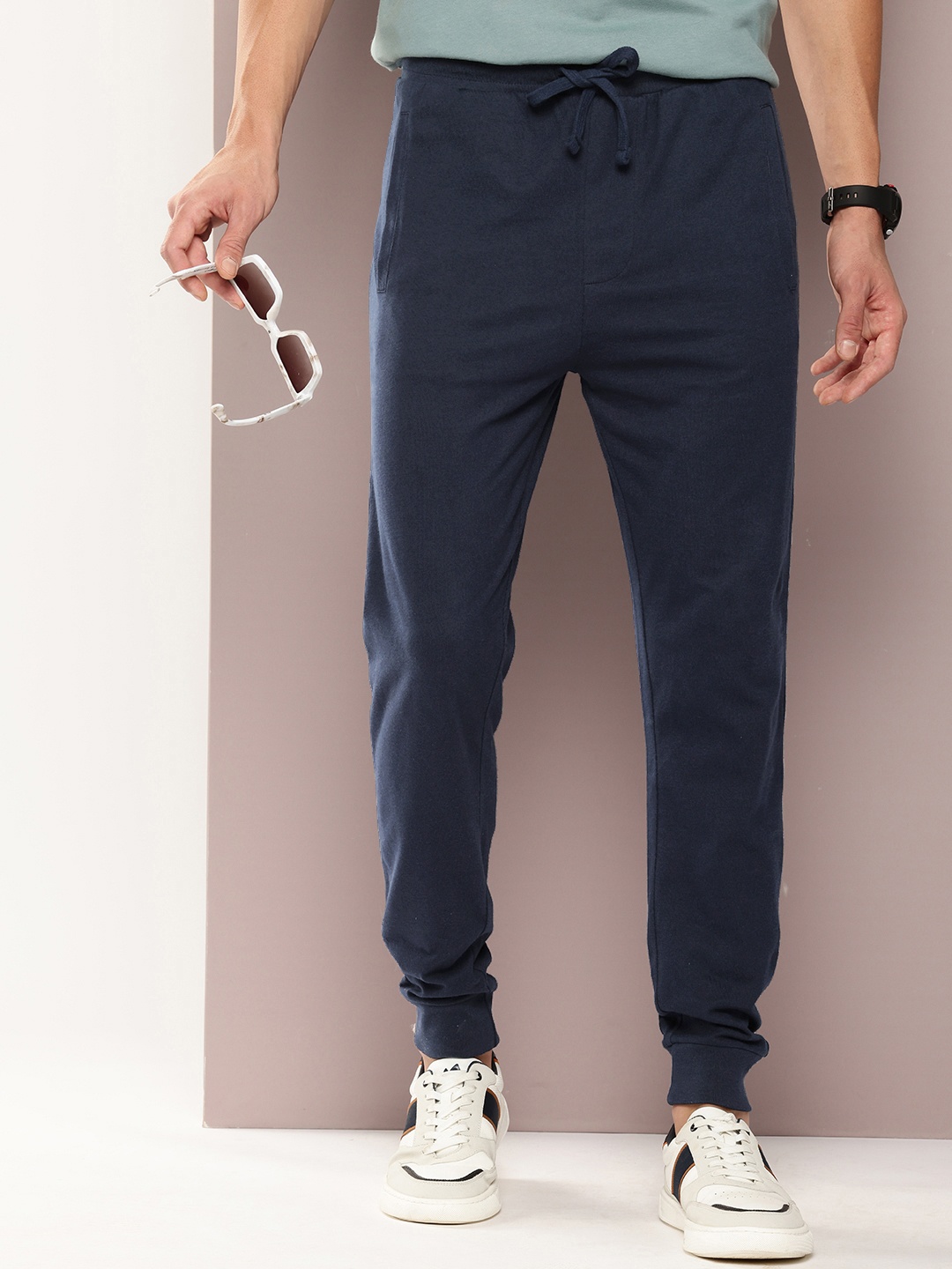 

Kook N Keech Men Pure Cotton Joggers, Navy blue