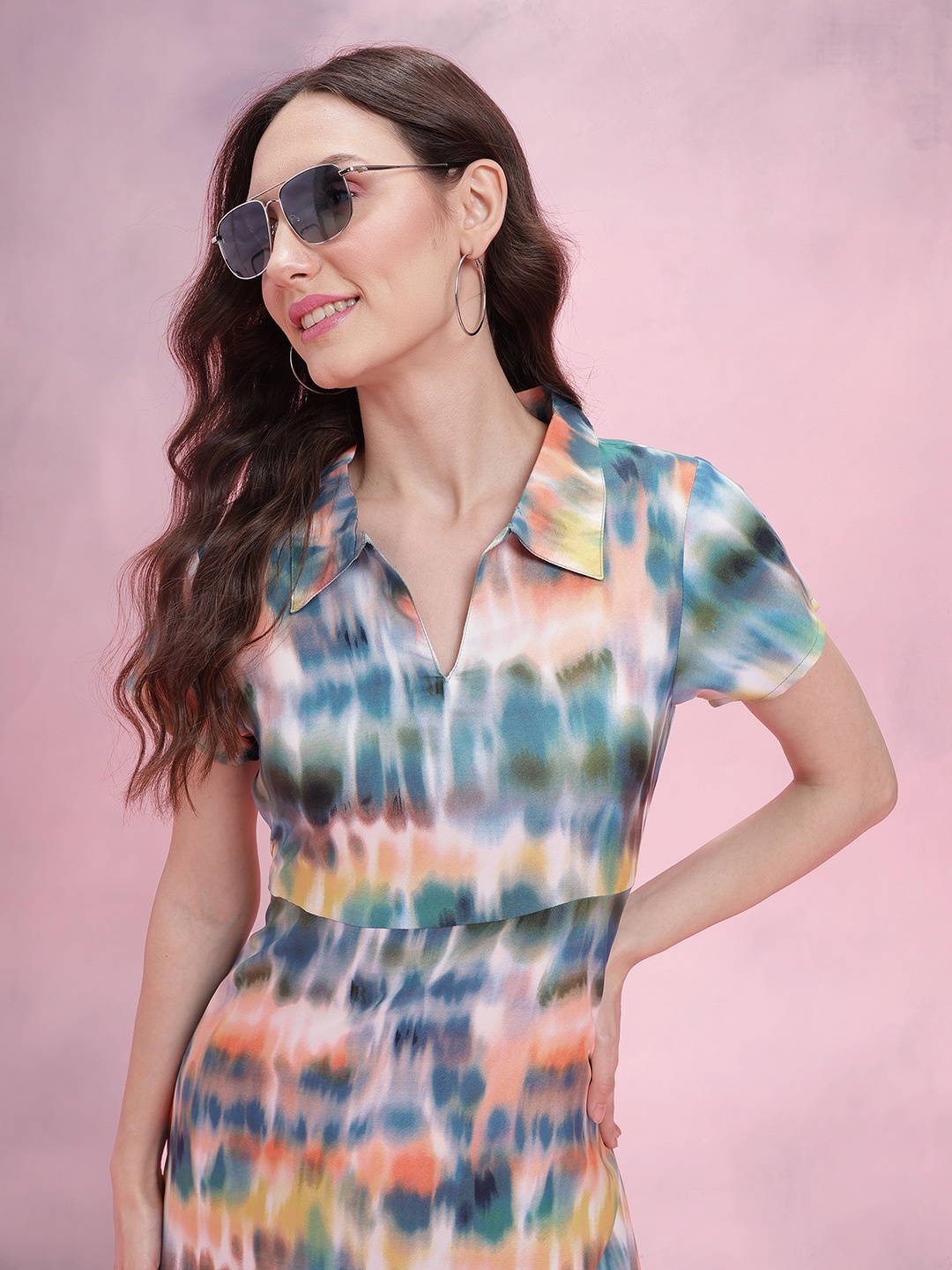 

DressBerry Printed A-Line Dress, Green