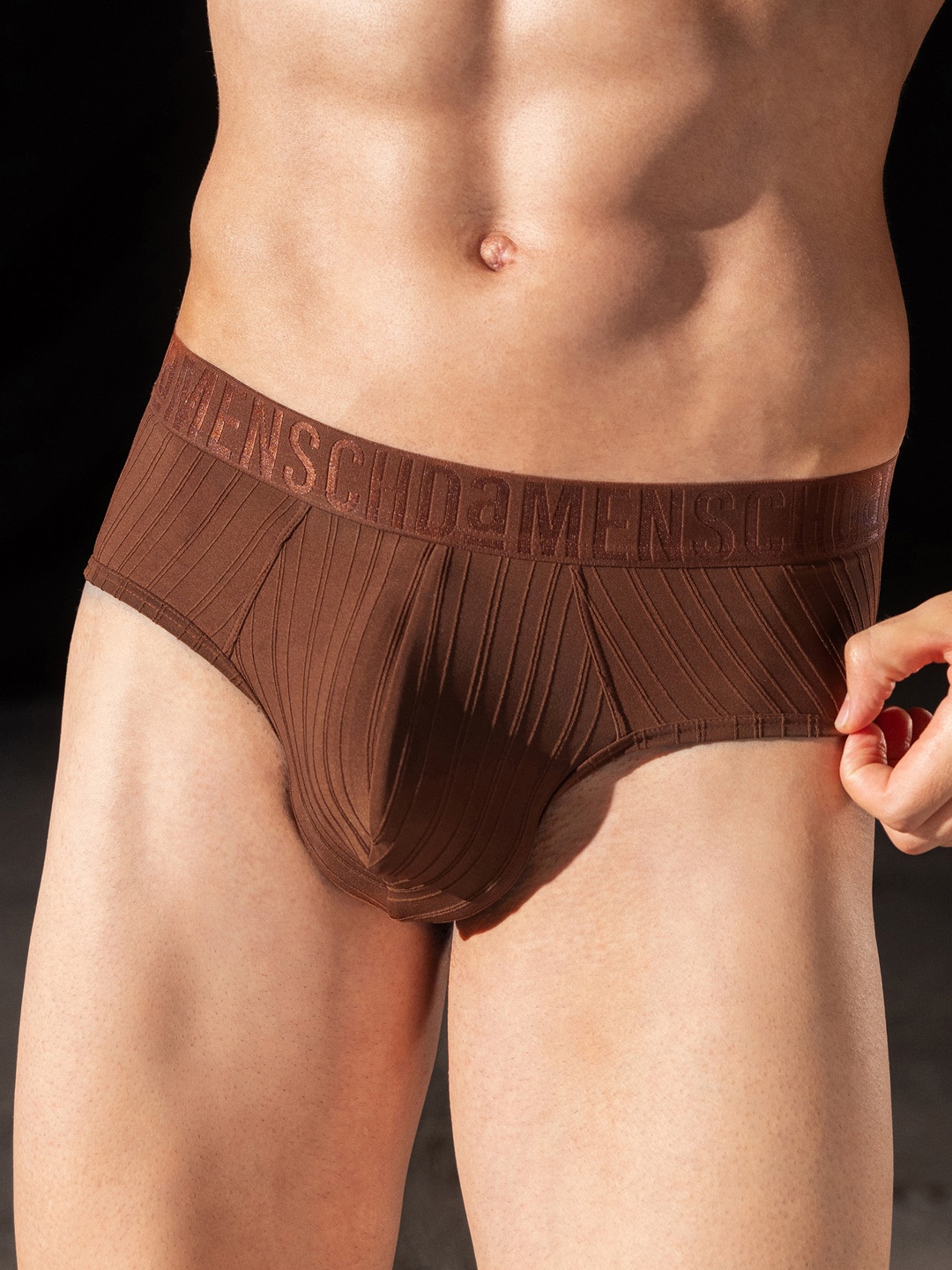 

DAMENSCH Lightweight Premium Jacquard Texture No Curl Waistband Unreal Cosmos Briefs, Brown