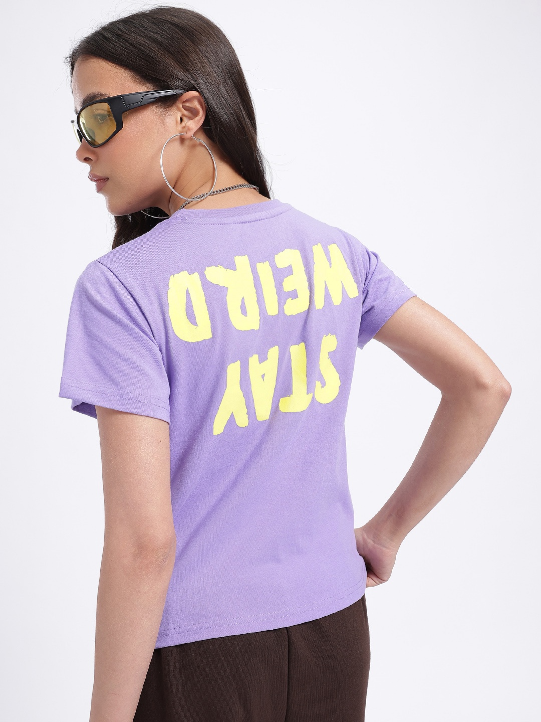 

glitchez Art of Rebellion Typo Print T-shirt, Purple