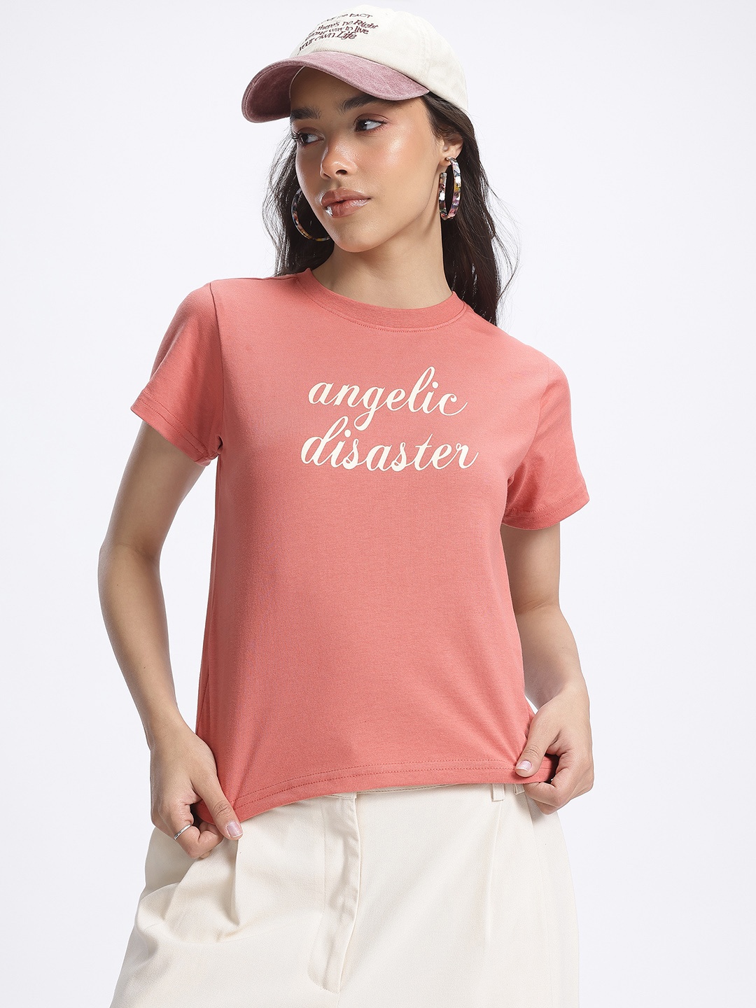 

glitchez Typo That Justify Regular Fit T-shirt, Rose