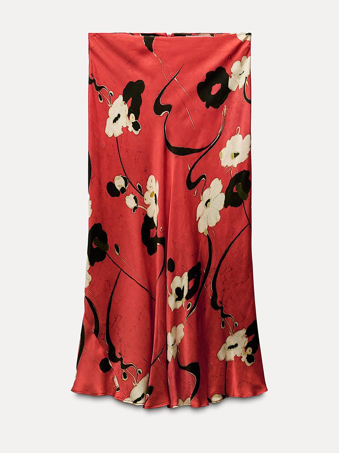 

LULU & SKY Women Printed Slip Midi Skirt, Red