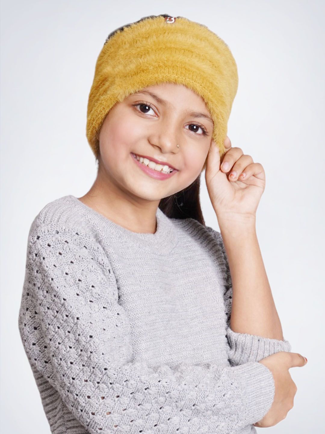 

Bharatasya Girls Knitted Headband, Yellow