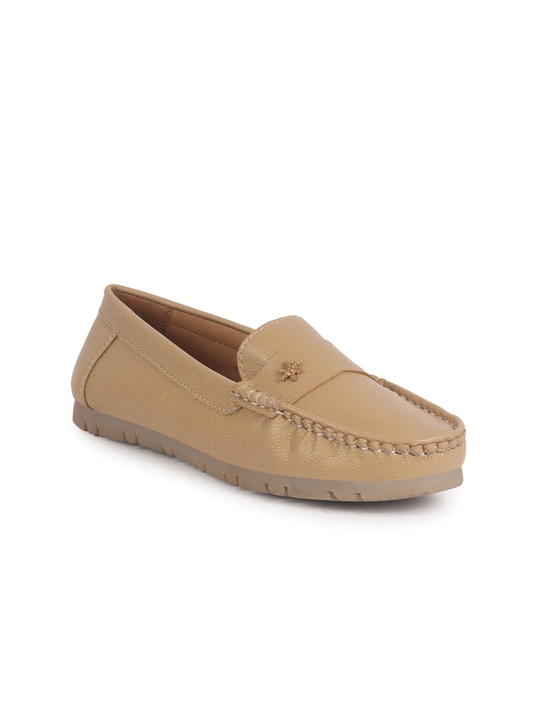 

FAUSTO Women Textured Loafers, Beige