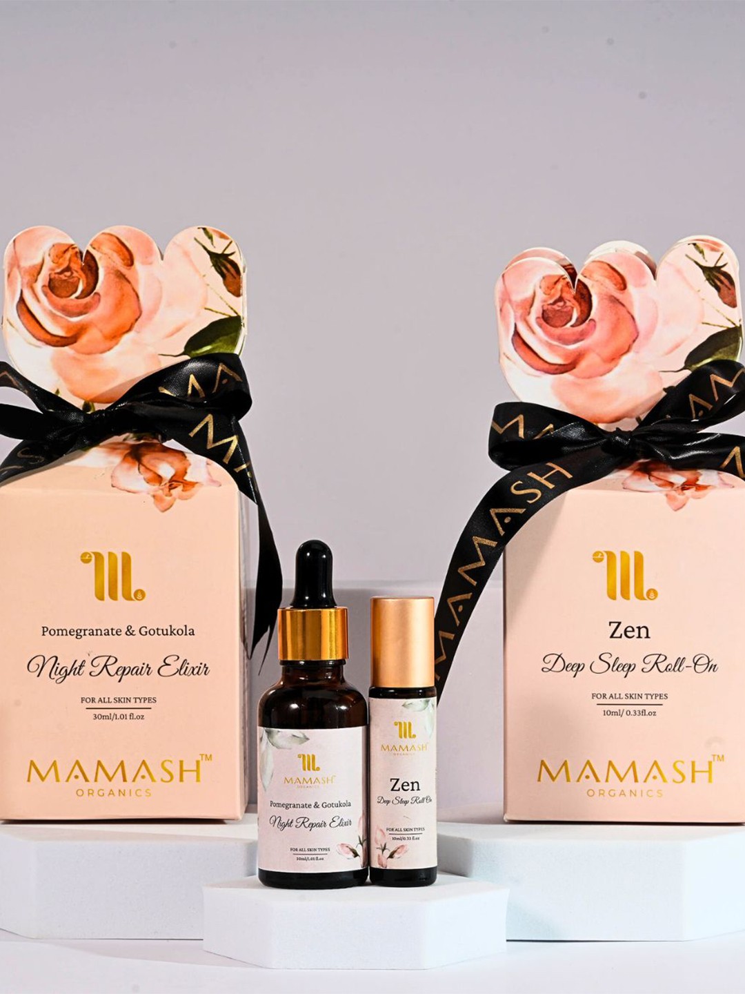 

Mamash Organics Set of 2 Zen Deep Sleep Roll-On With Pomegranate Night Repair Elixir, Yellow