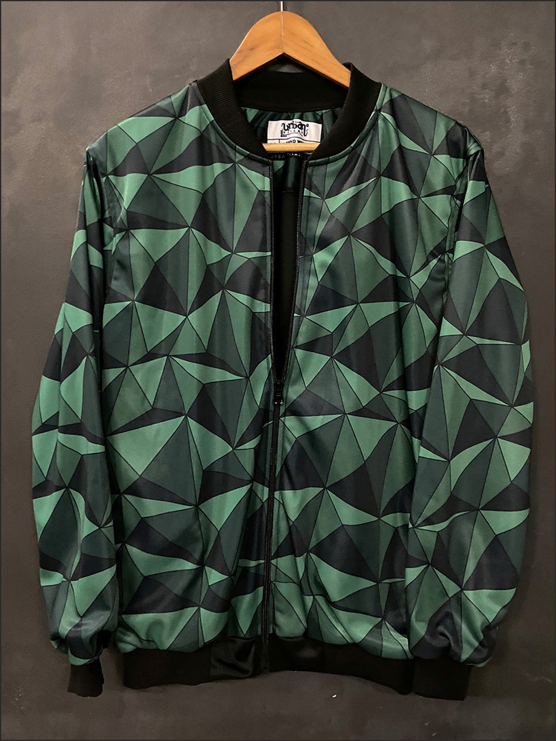 

URBAN PITARA Men Camouflage Lightweight Outdoor Bomber with Patchwork Jacket, Green