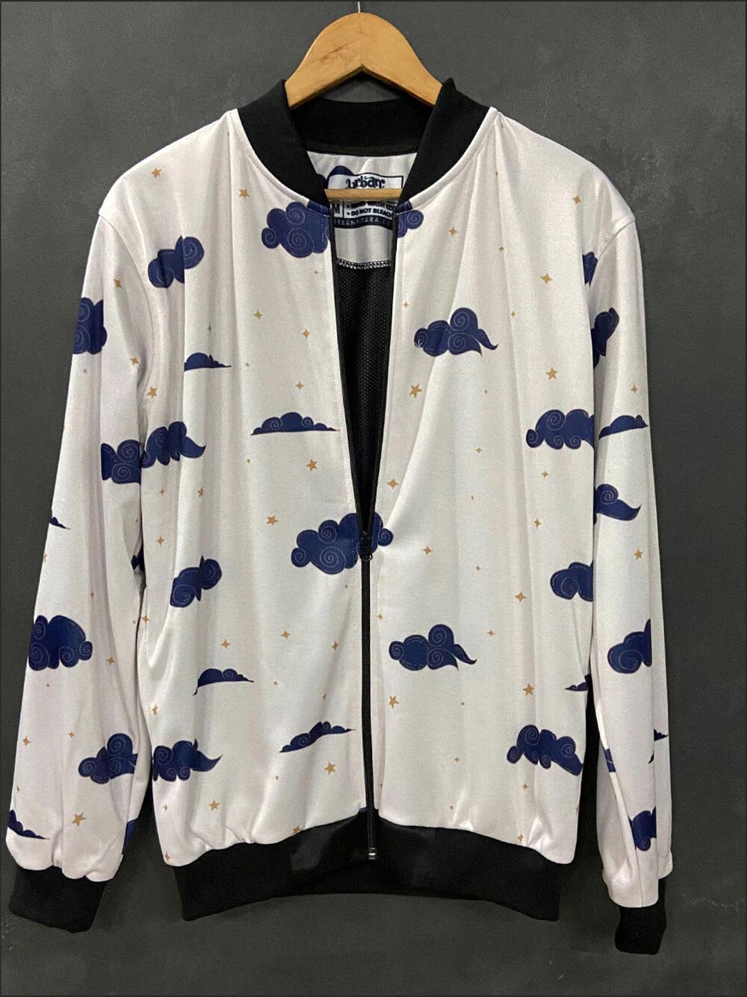 URBAN PITARA Men Lightweight Outdoor Bomber with Patchwork Jacket, White