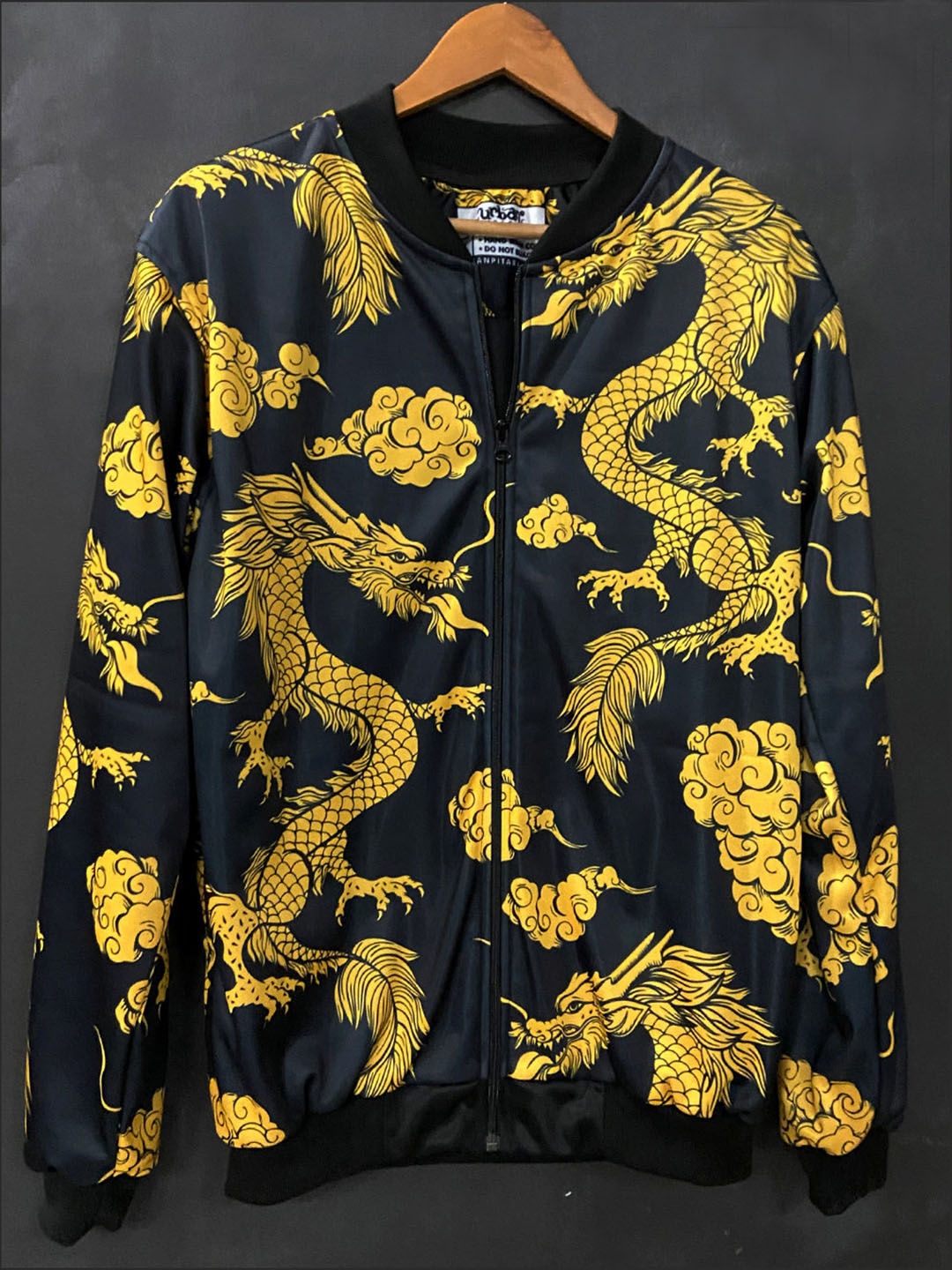 

URBAN PITARA Men Floral Lightweight Outdoor Bomber with Embroidered Jacket, Black