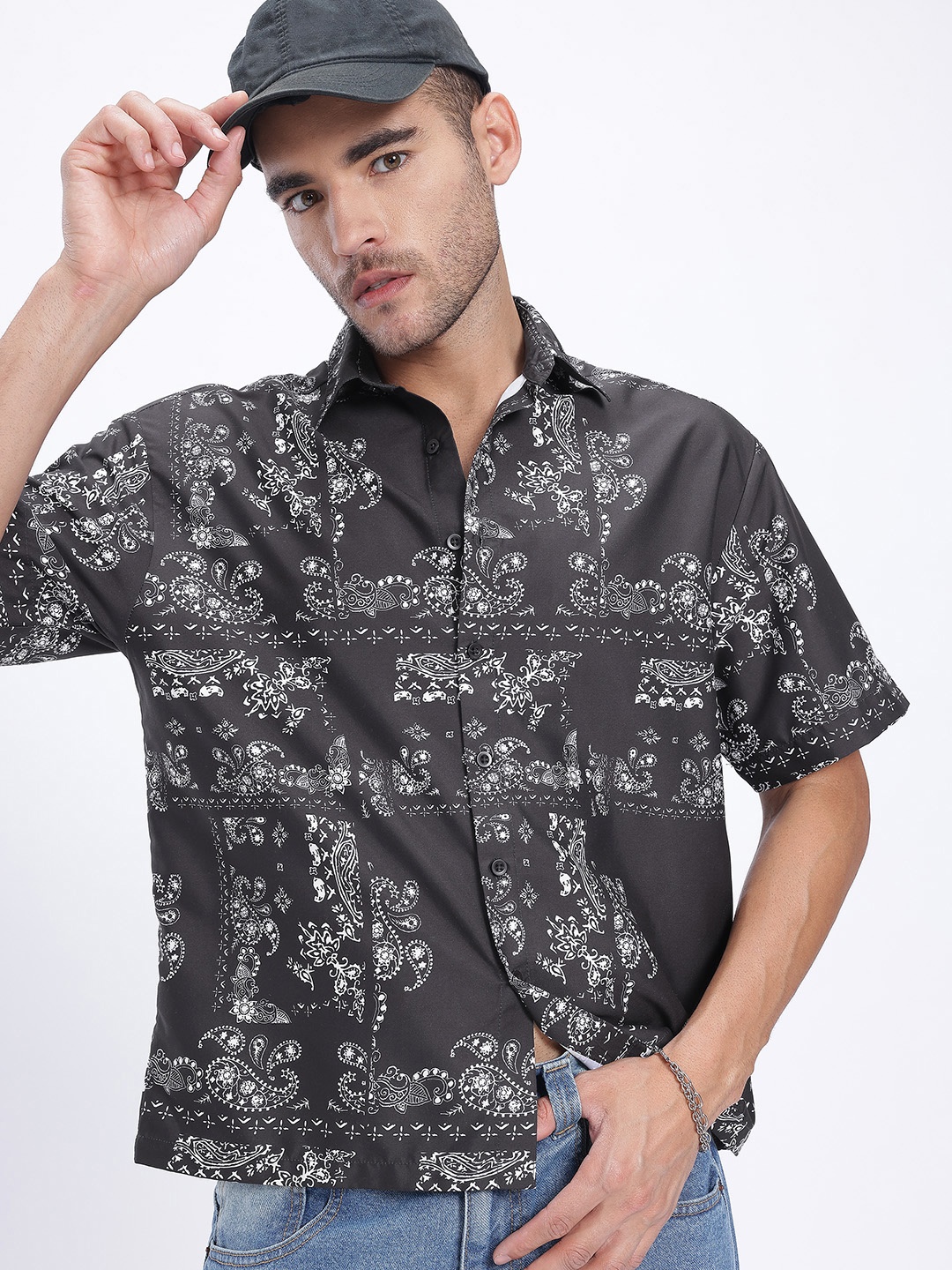 

glitchez Whimsical Wear Printed Relaxed Fit Shirt, Black