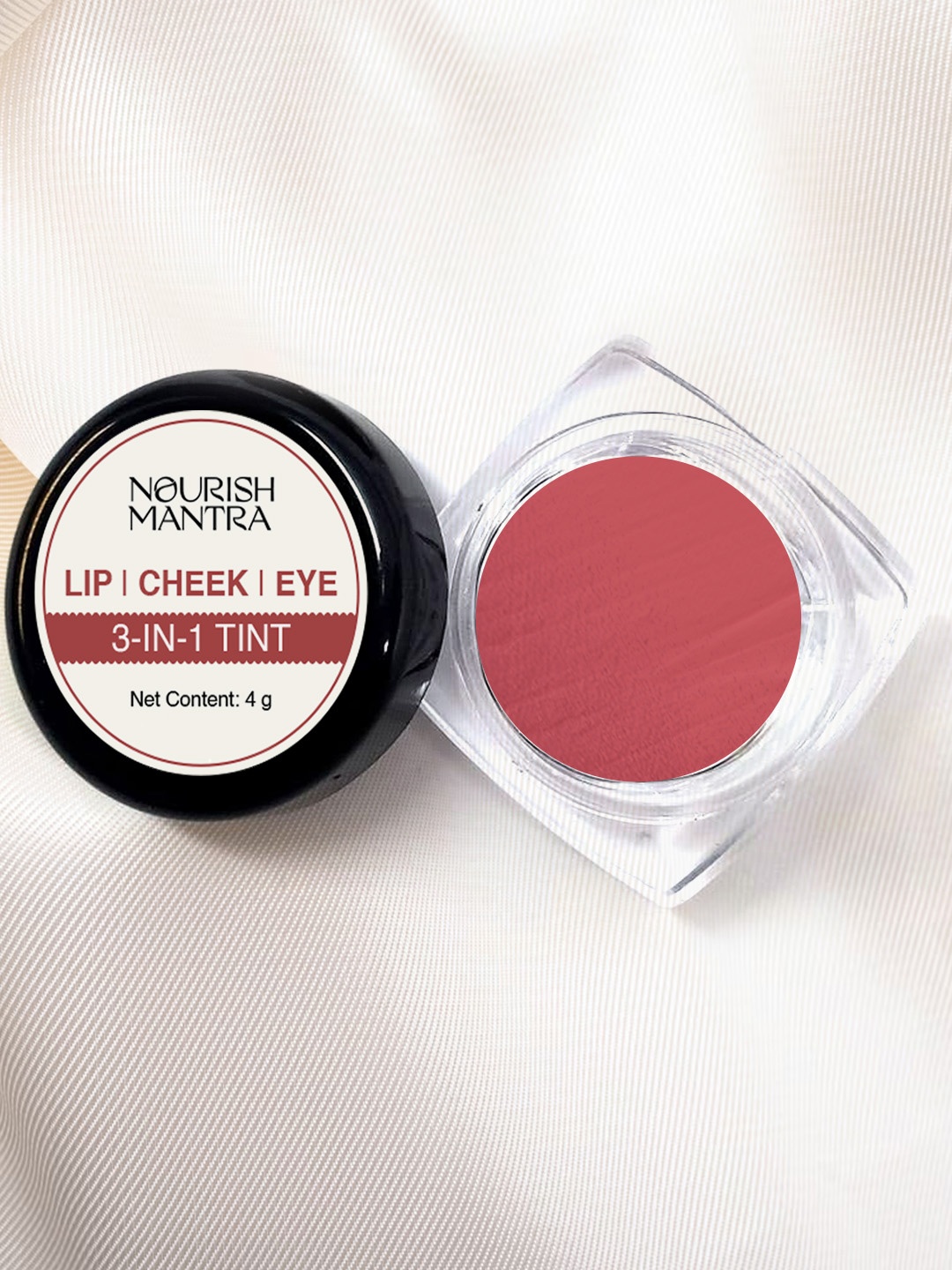 

Nourish Mantra 3-In-1 Lip Cheek & Eye Tint with Castor Oil 4 g - Gulabi Tulip, Pink