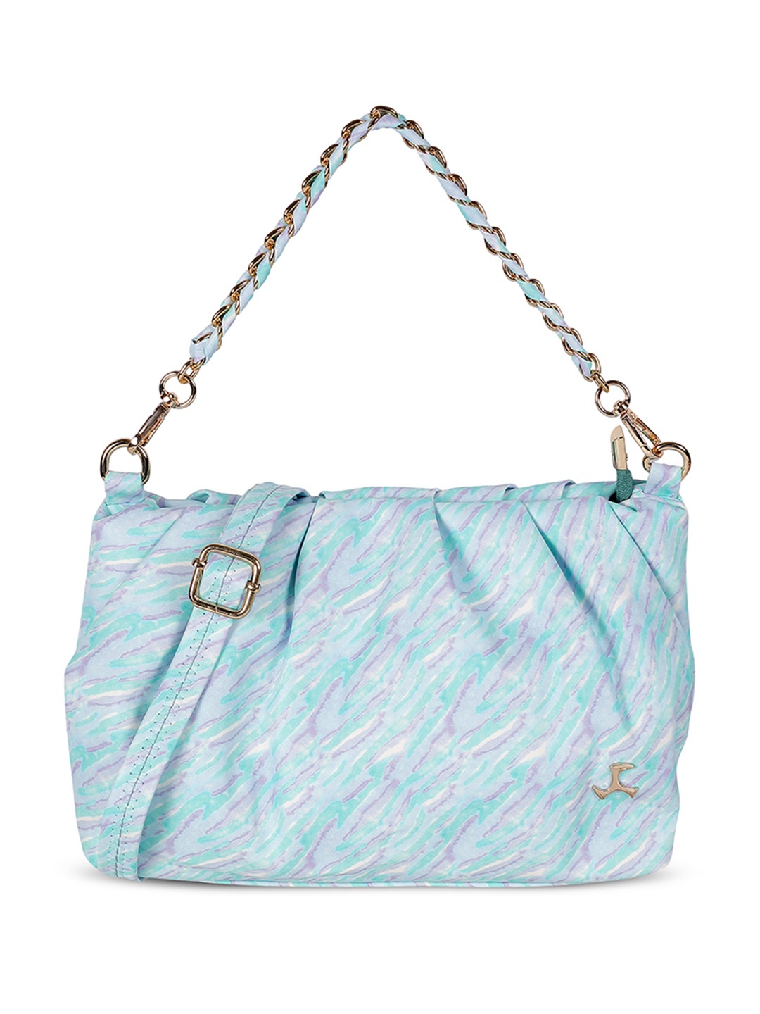 

Mochi Women Abstract Printed Bowling Handheld Bag, Blue