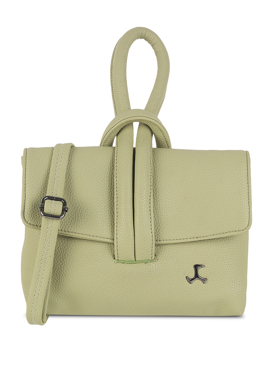 

Mochi Women Solid Structured Handheld Bag, Green