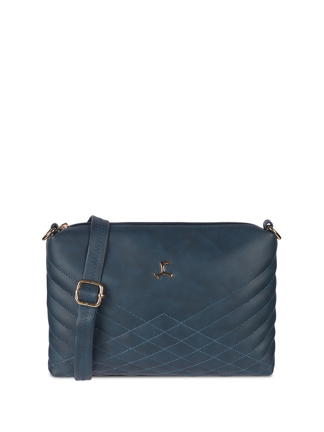 

Mochi Women Solid Structured Sling Bag, Blue