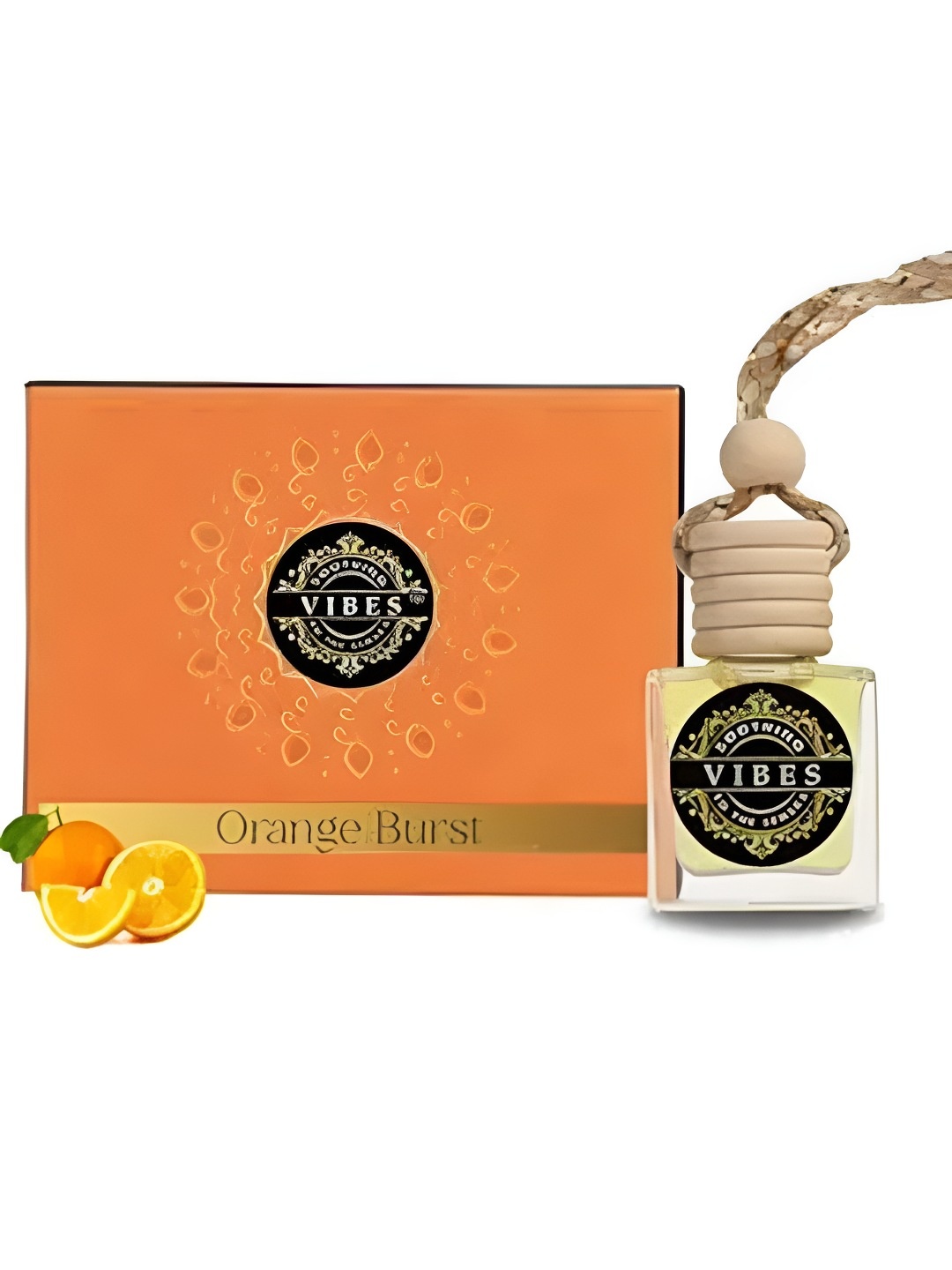 

VIBES soothing to the senses Orange Burst Car HangingPerfume, Transparent