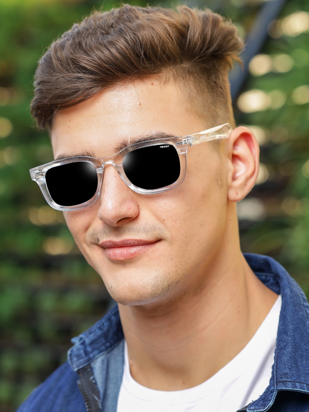 

RESIST EYEWEAR Unisex Wayfarer Sunglasses with UV Protected Lens, Black