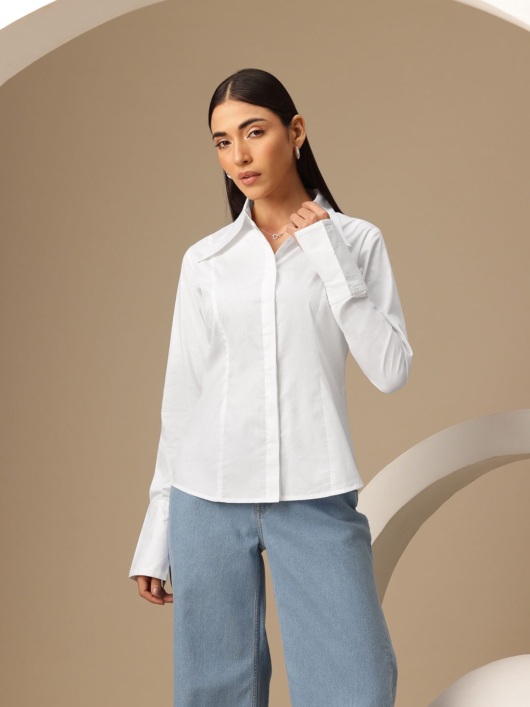 

Chemistry Standard Pure Cotton Casual Shirt, White