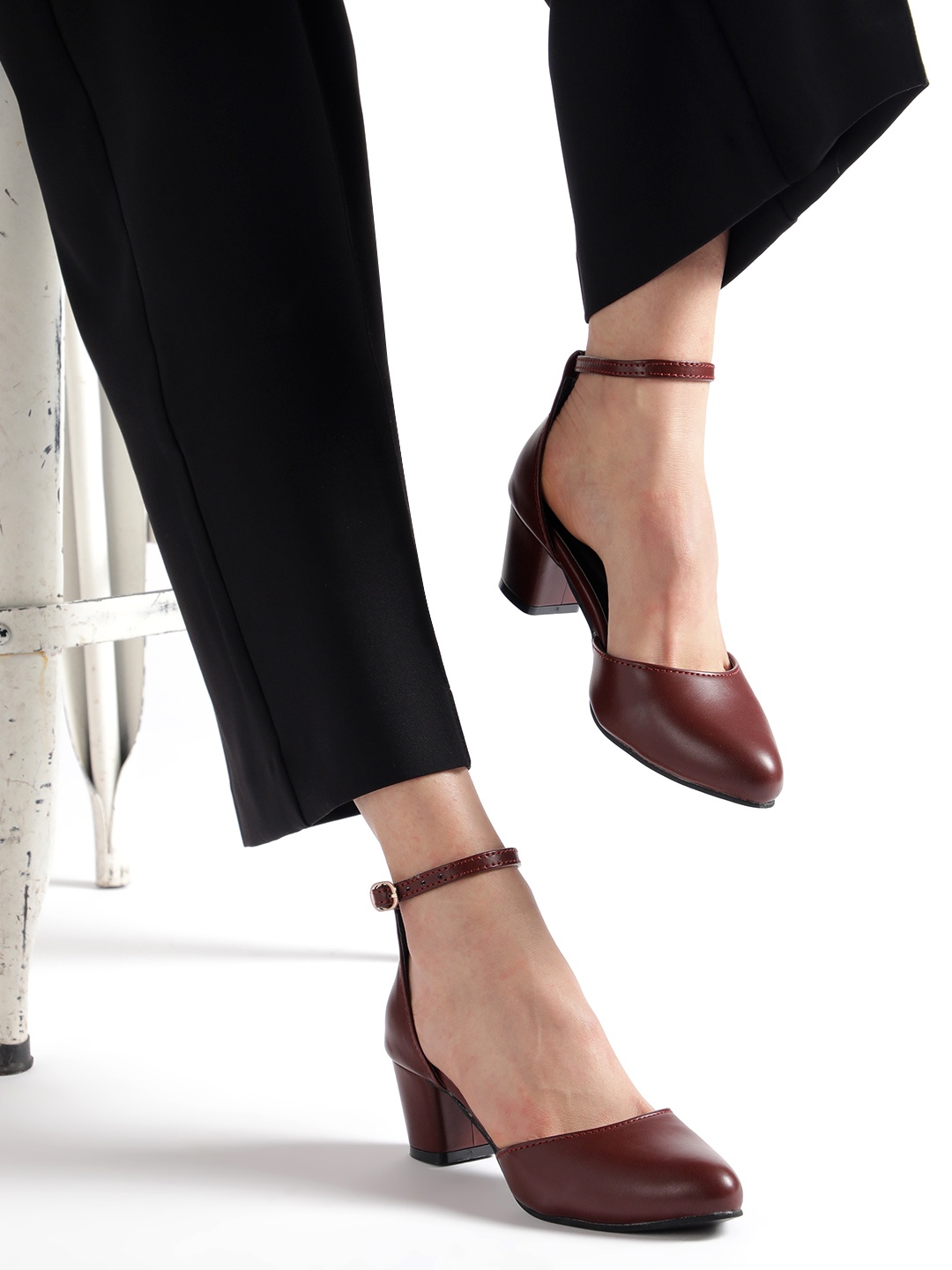 

Marc Loire Solid Block Pumps, Maroon