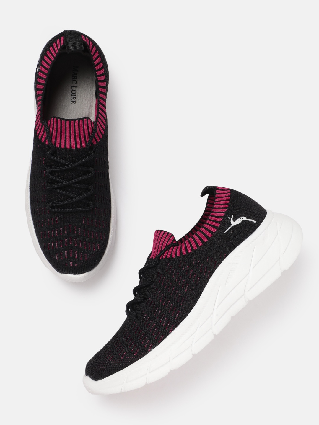 

Marc Loire Women Woven Design Slip-On Sneakers, Black