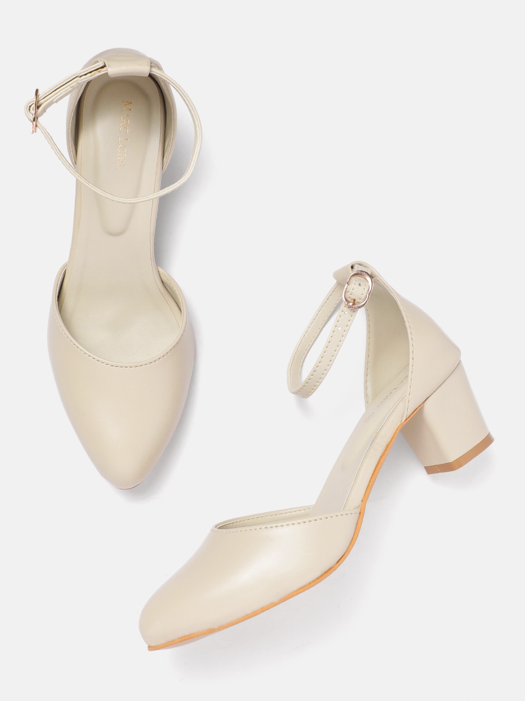 

Marc Loire Solid Block Pumps, Cream