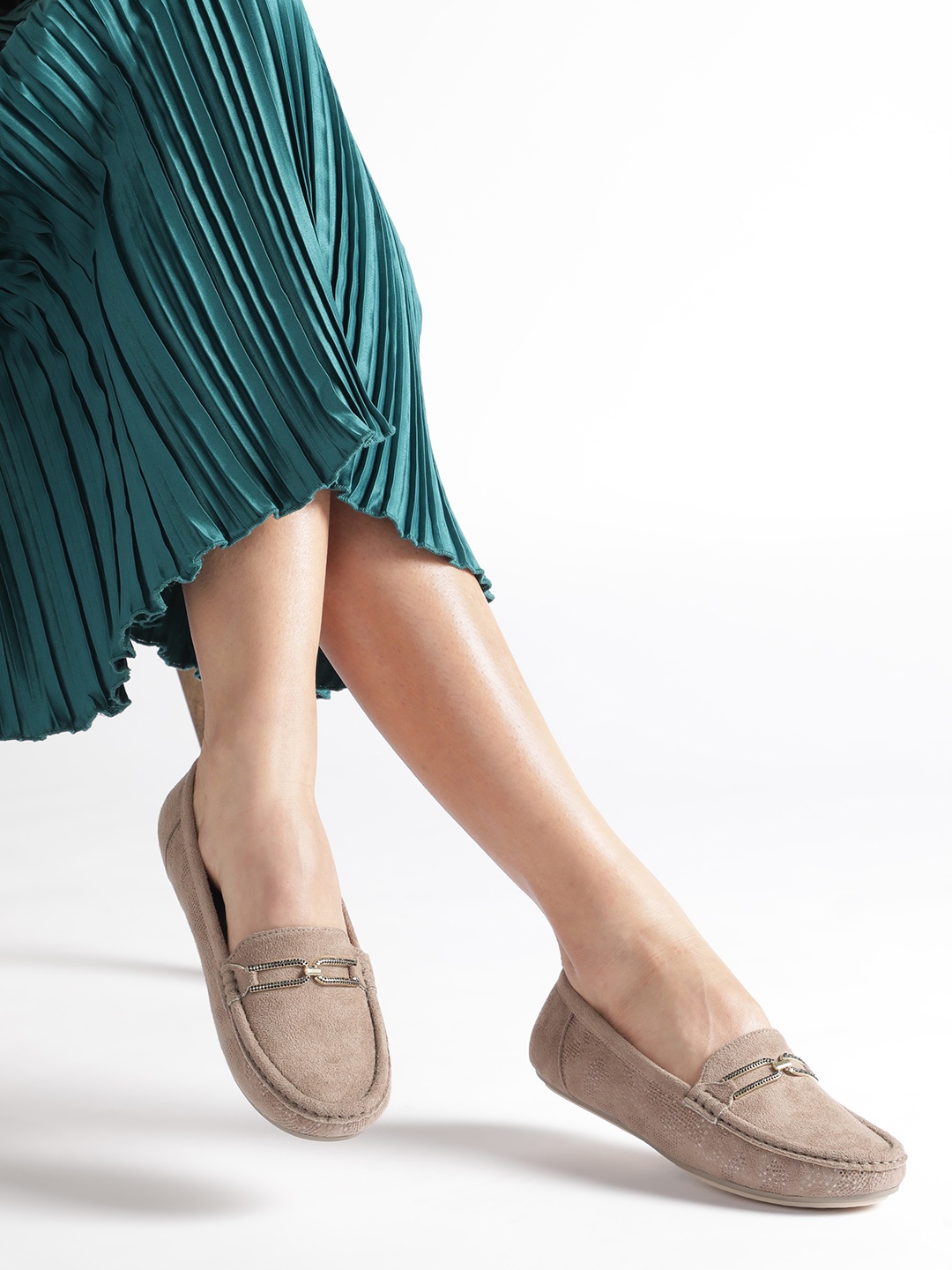 

Marc Loire Women Suede Loafers, Taupe
