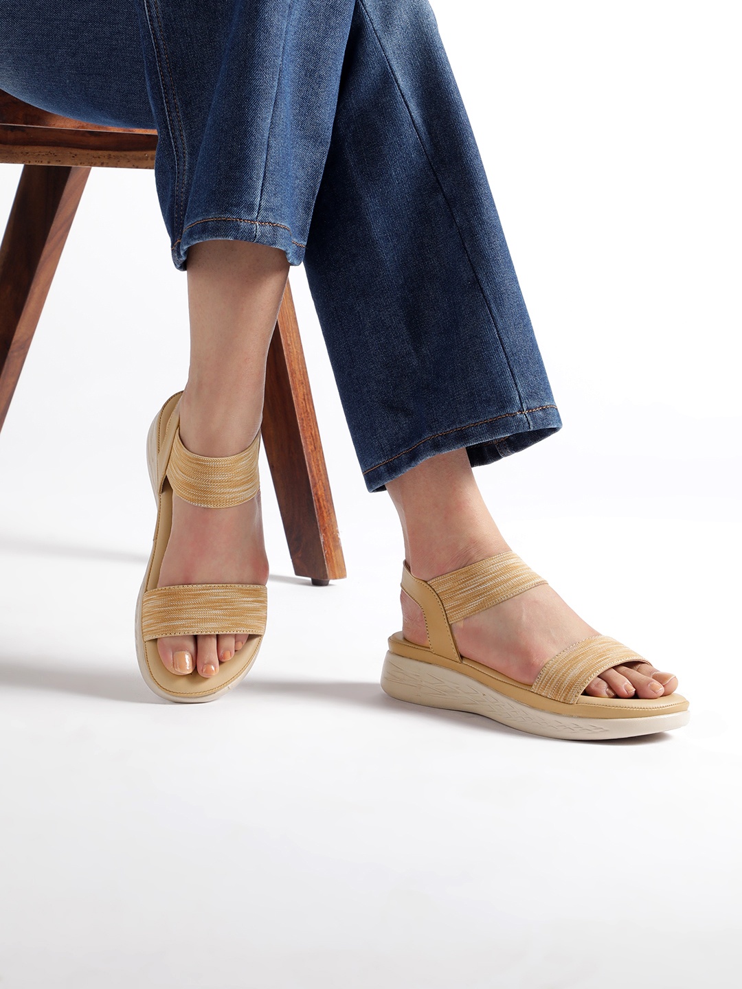 

Marc Loire Women Woven Design Comfort Sandals, Beige