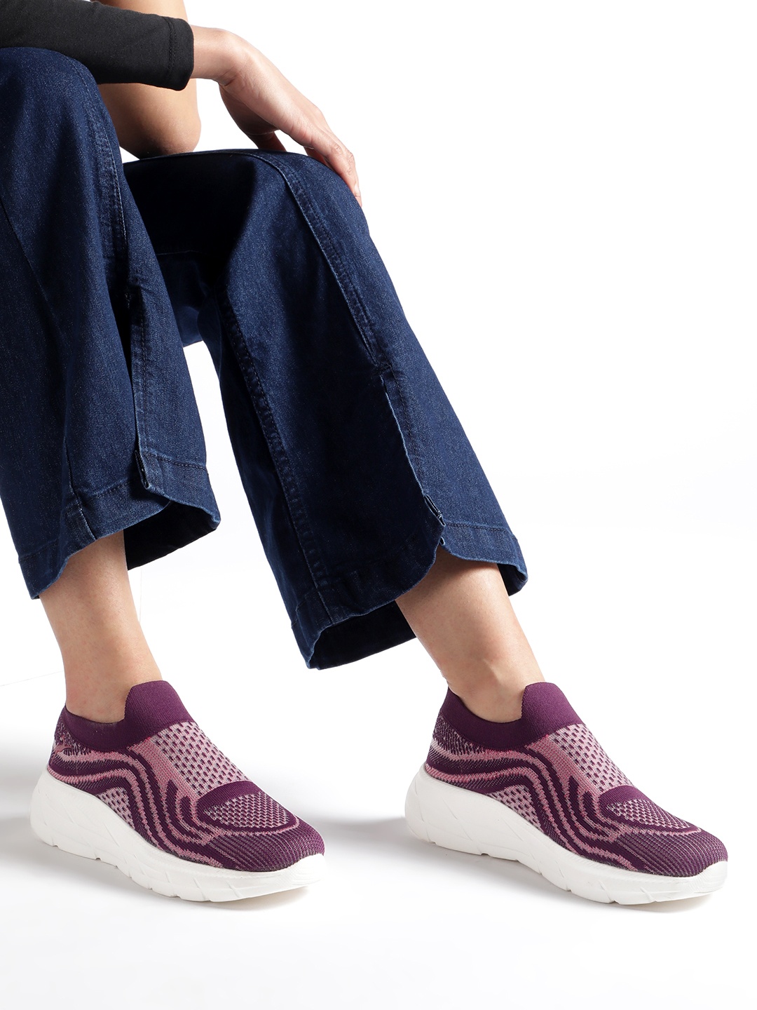 

Marc Loire Women Woven Design Slip-On Sneakers, Purple