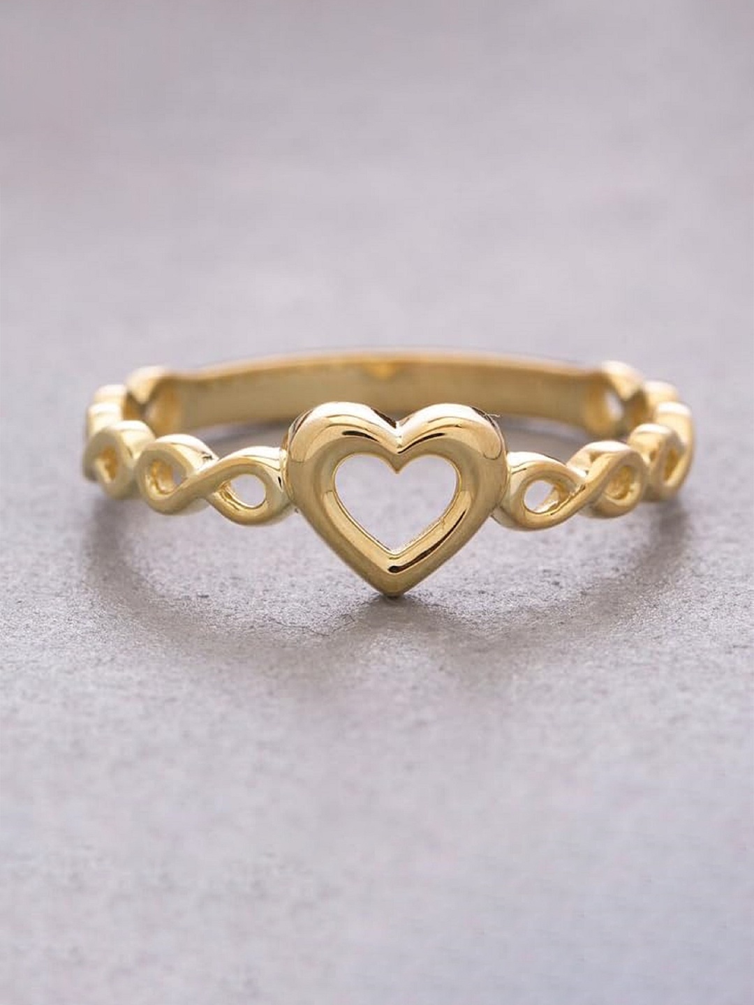 

ROOVI 925 Sterling Silver Gold-Plated Heart Finger Ring