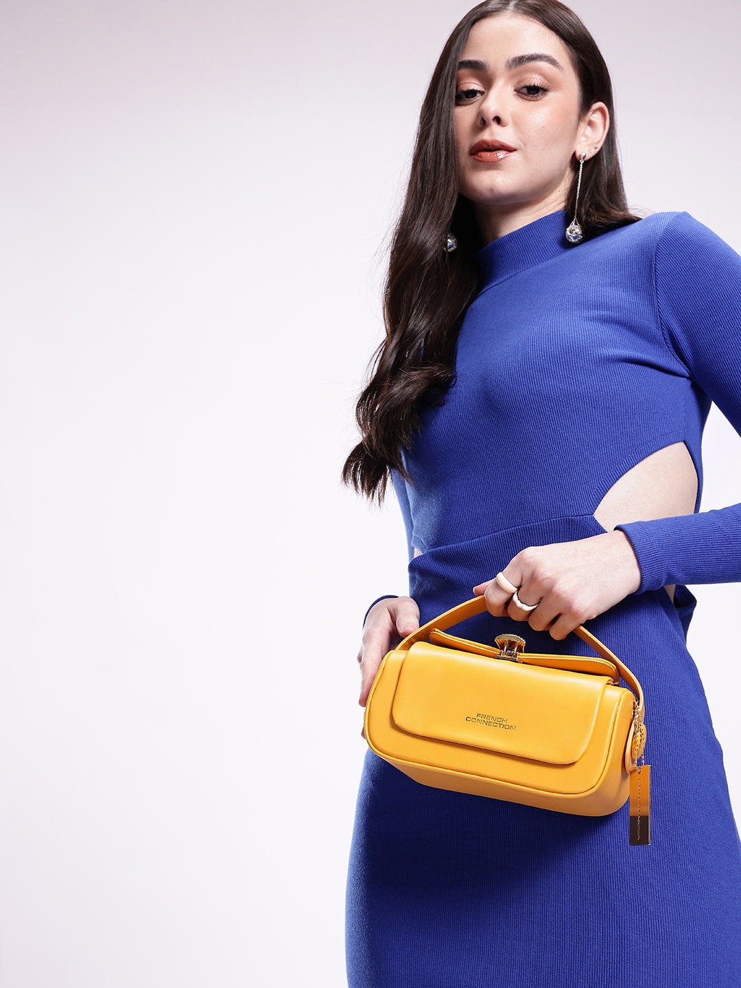 

French Connection Structured Sling Bag, Yellow