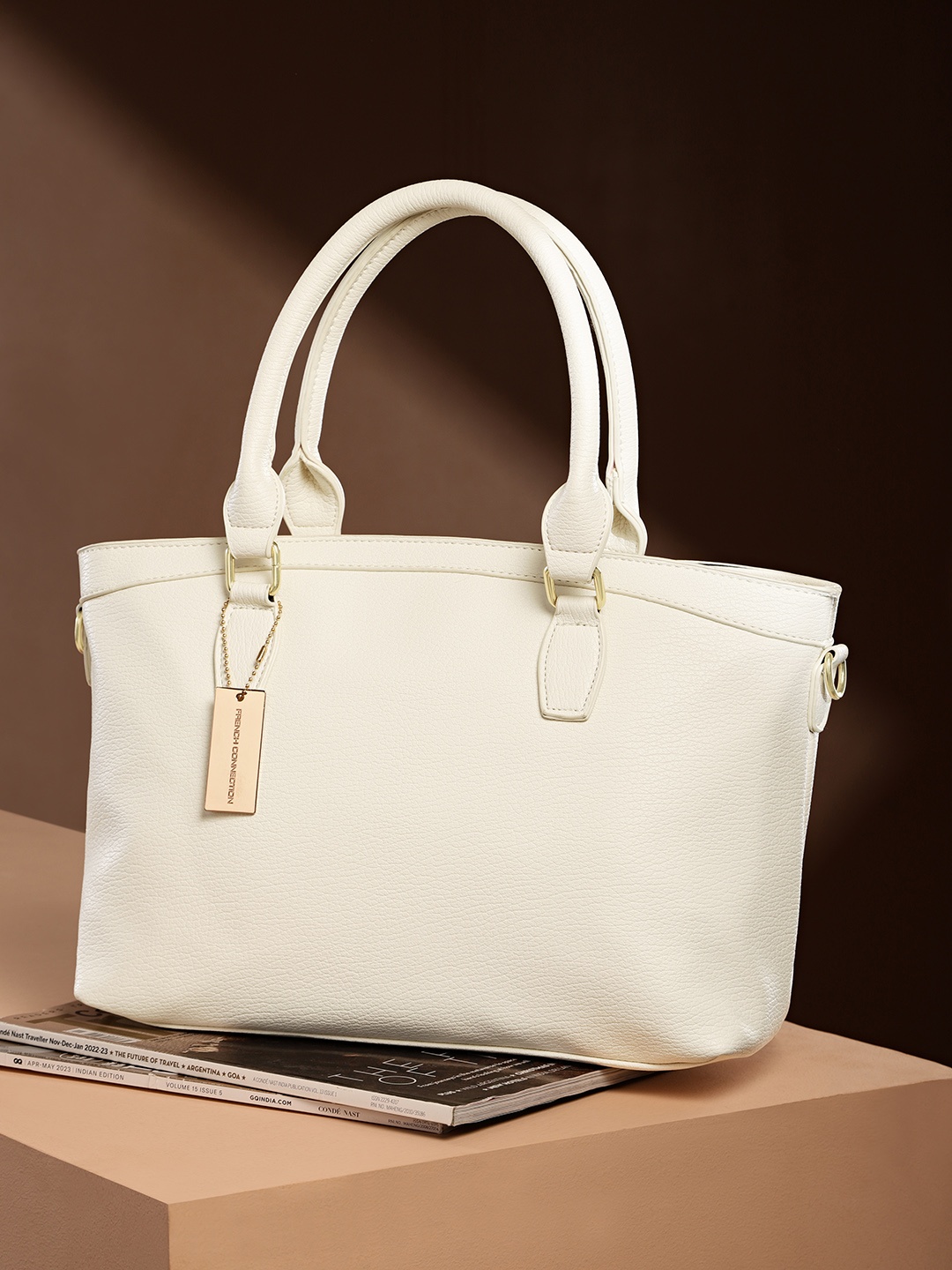 

French Connection Structured Shoulder Bag, Off white