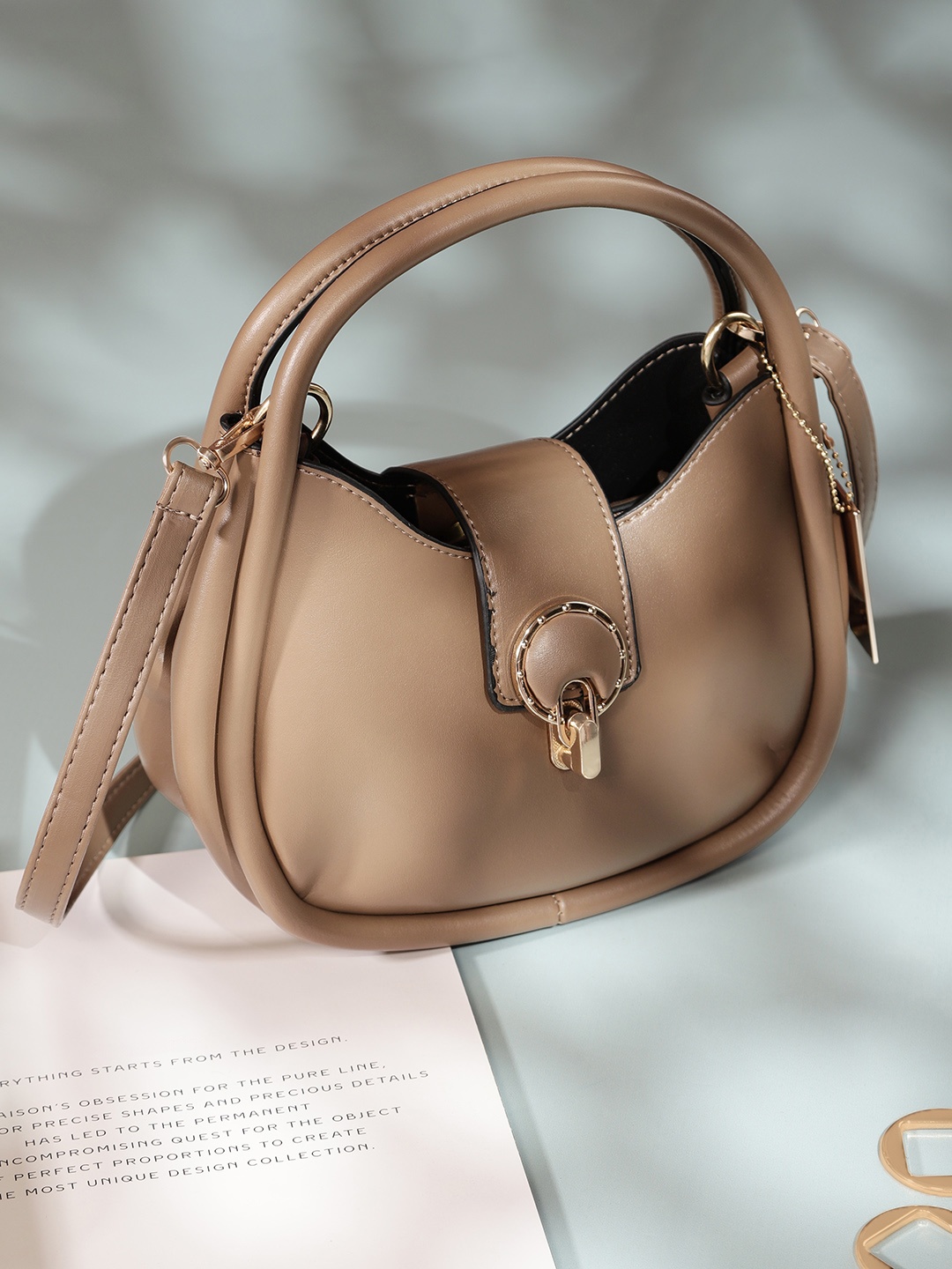 

French Connection Structured Handheld Bag, Taupe