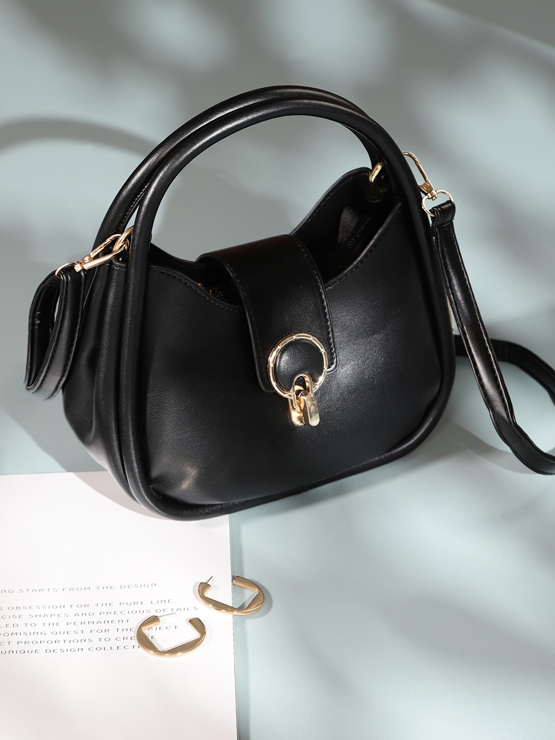 

French Connection Structured Handheld Bag, Black
