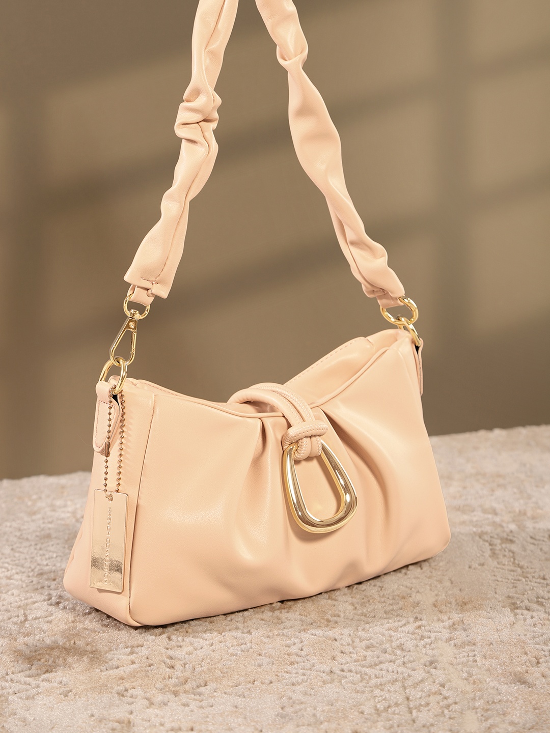 

French Connection Structured Shoulder Bag, Cream