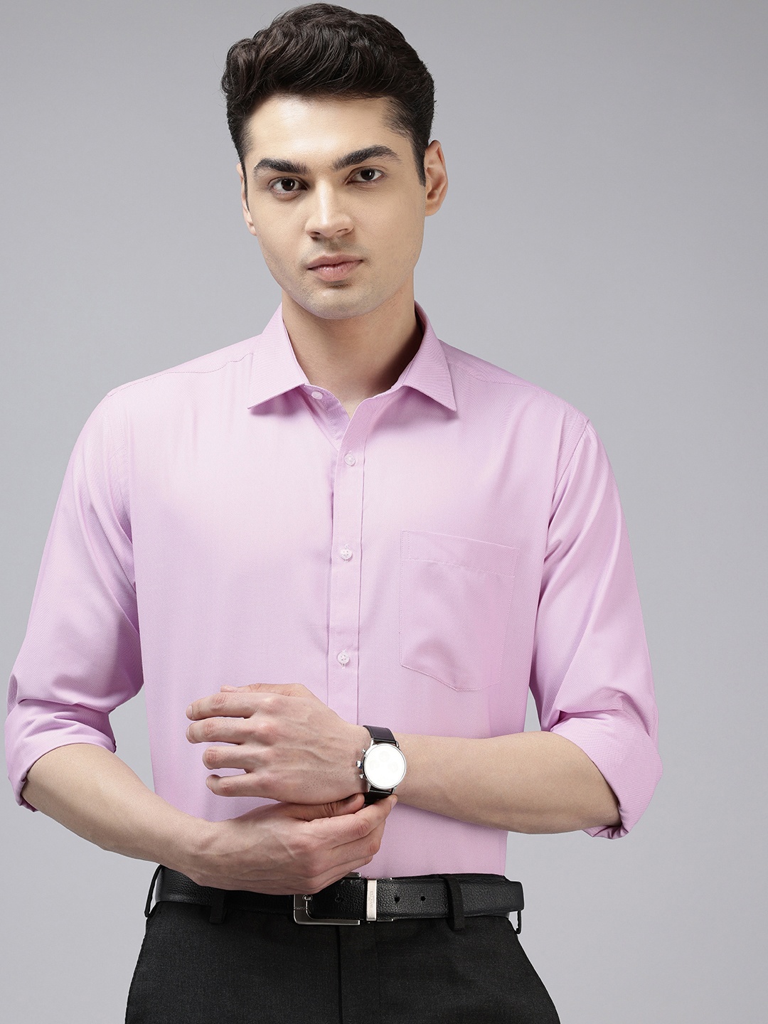 

Park Avenue Slim Fit Textured Self Design Formal Shirt, Violet