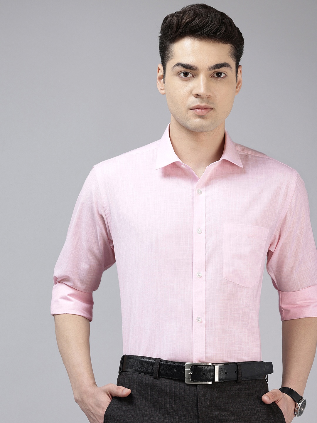 

Park Avenue Slim Fit Opaque Formal Shirt, Pink