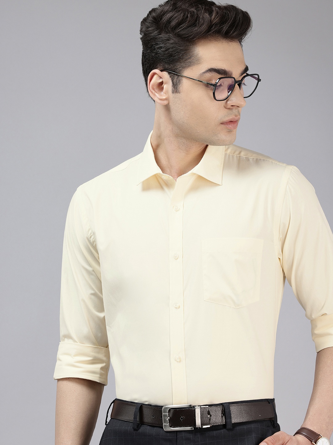 

Park Avenue Slim Fit Opaque Formal Shirt, Yellow