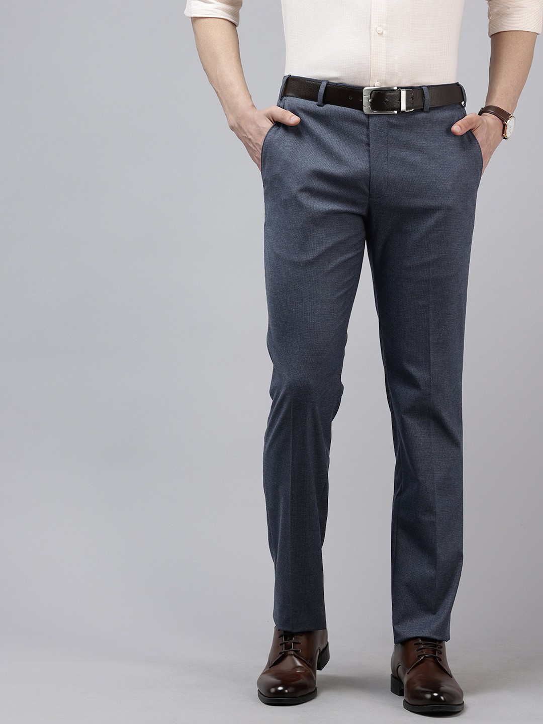 

Park Avenue Men Slim Fit Trousers, Blue