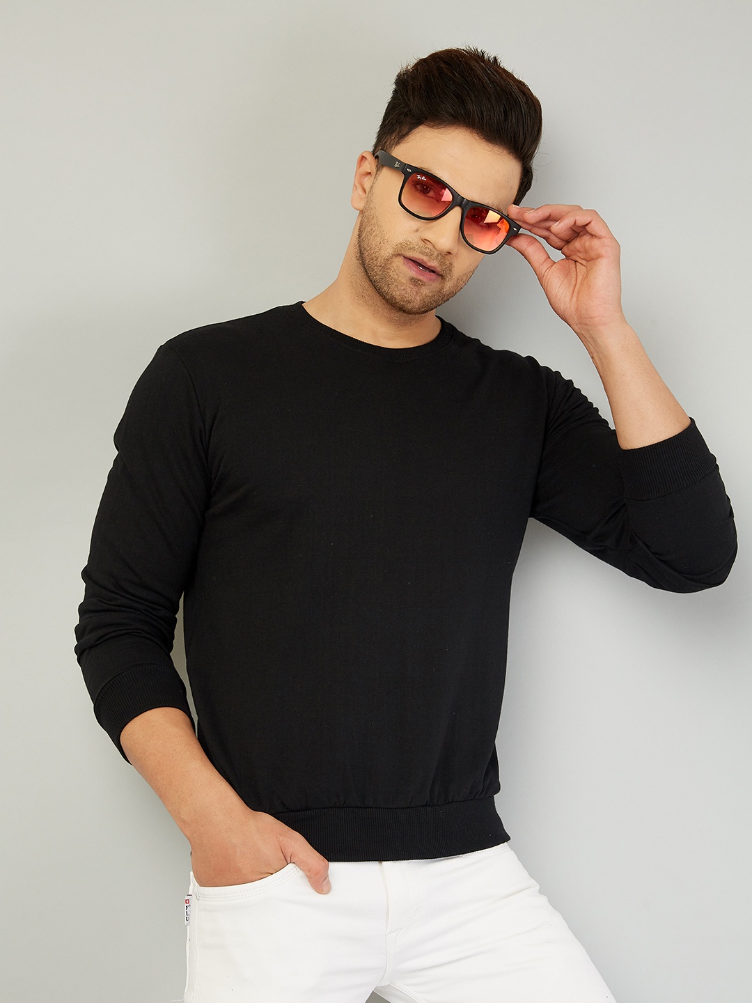 

AUSK Men Round Neck Full Sleeves Sweatshirt, Black