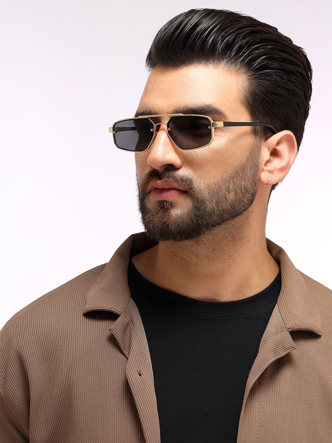 

Eyejack Unisex Rectangle Sunglasses with UV Protected Lens 5229CL857, Black