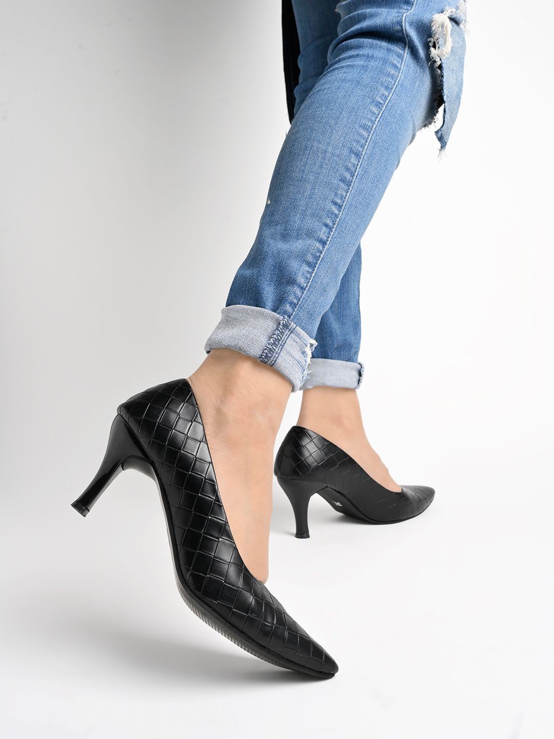 

Stylestry Women Pointed Toe Stiletto Pumps, Black