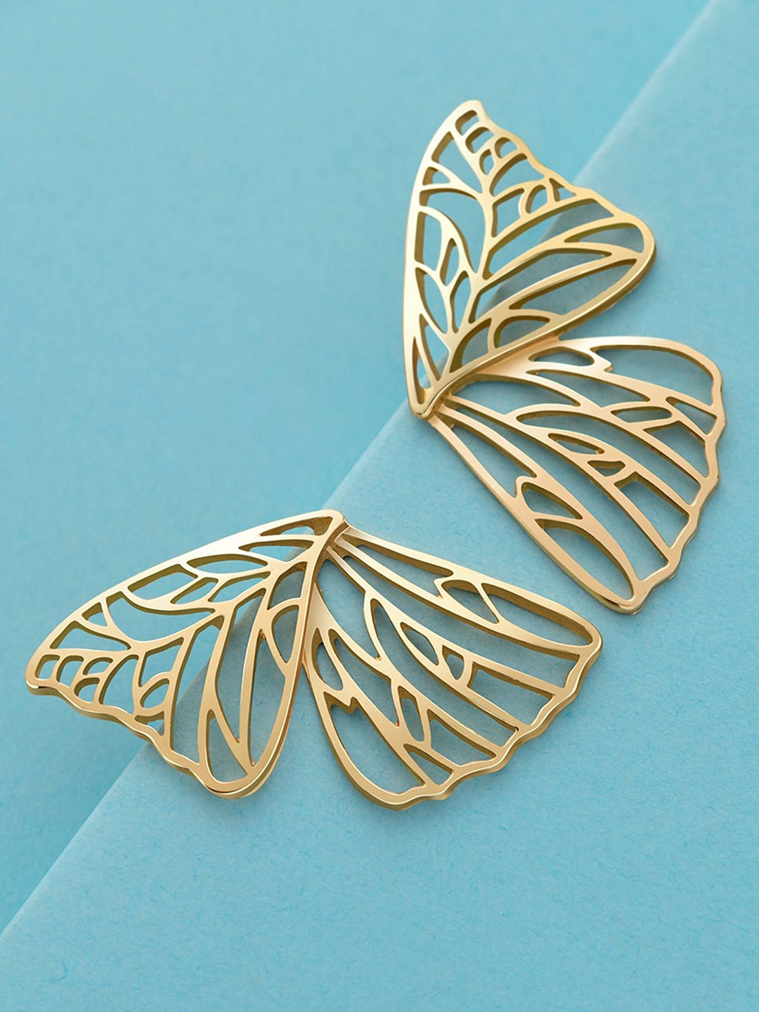 

EVERSTYLISH Gold-Plated Quirky Butterflies Ear Cuff Earrings